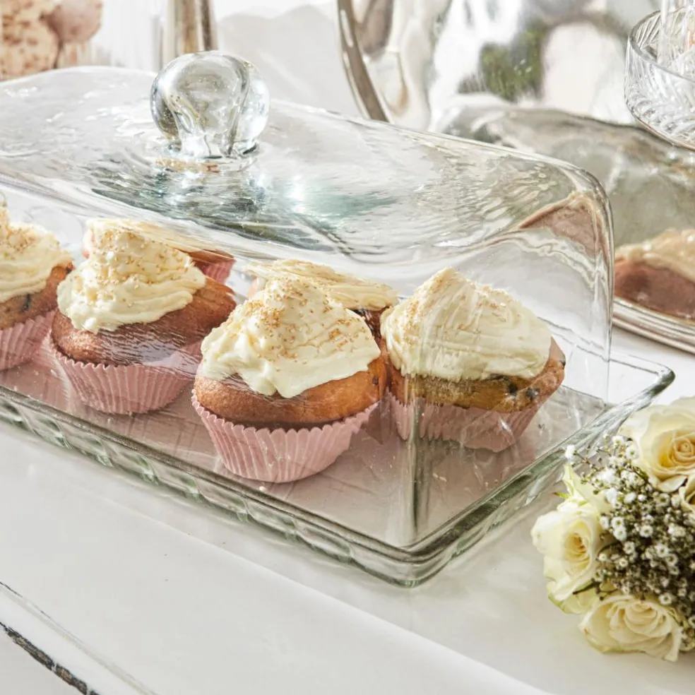 Cloche en verre avec plateau Nelia