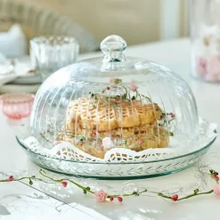 Cloche en verre avec plateau Layla