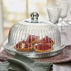 Cloche en verre avec plateau Layla