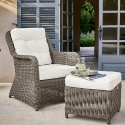 Fauteuil avec pouf Bromyard