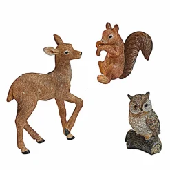 Lot de 3 animaux de la forêt décoratifs Vionique