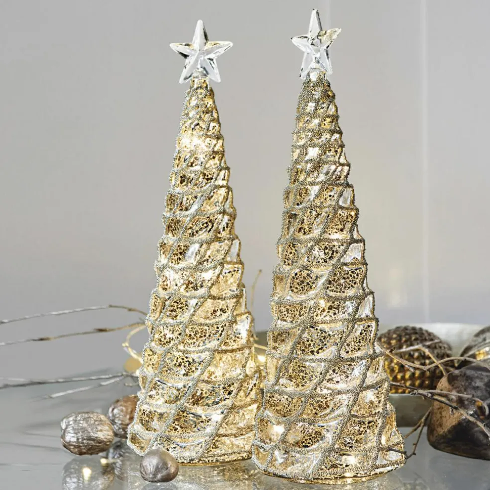 Lot de 2 arbres décoratifs Glitter