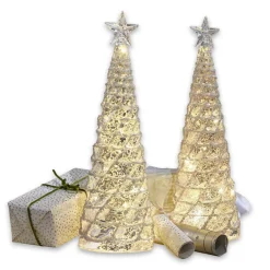 Lot de 2 arbres décoratifs Glitter