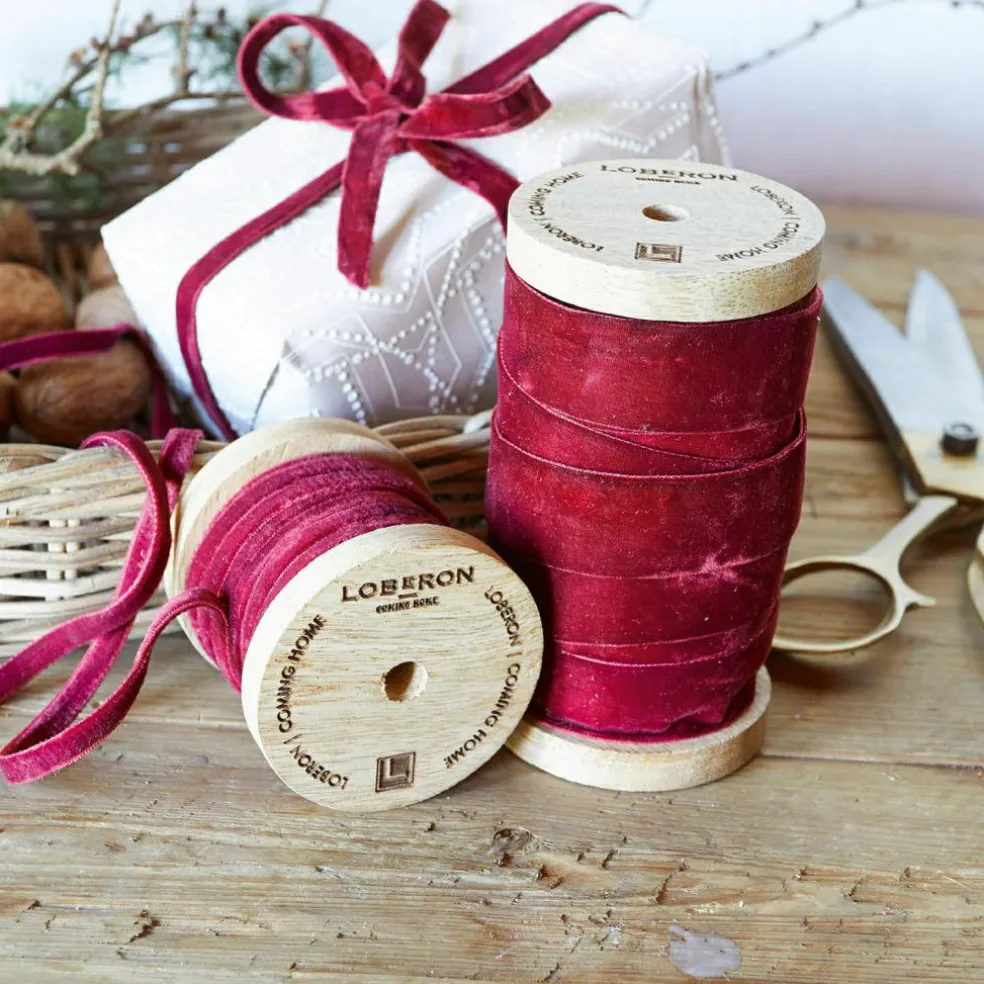 Lot de 2 bobines de ruban en velours Liandis