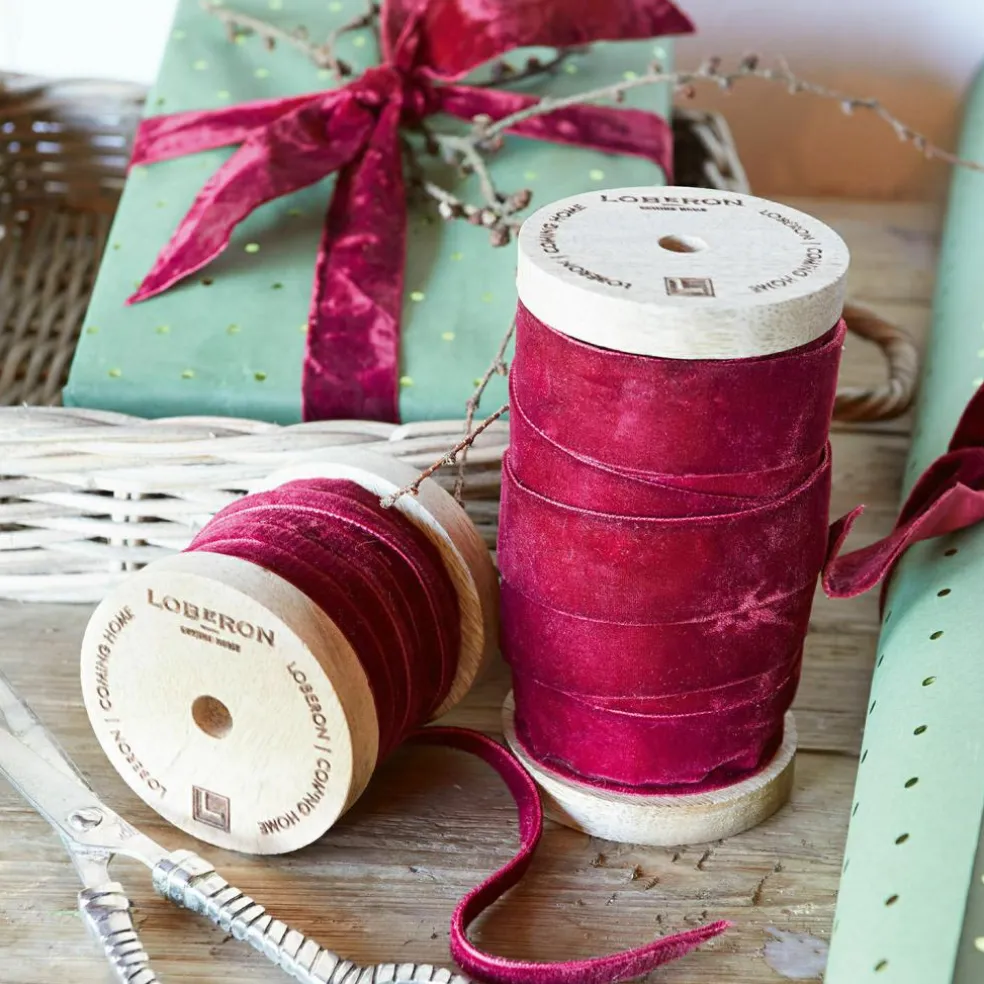 Lot de 2 bobines de ruban en velours Liandis