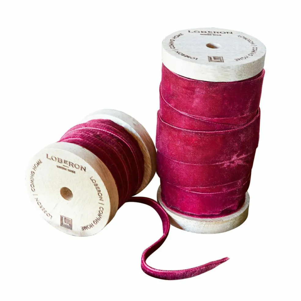 Lot de 2 bobines de ruban en velours Liandis