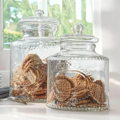 Lot de 2 bonbonnières en verre Elvanto