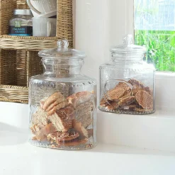 Lot de 2 bonbonnières en verre Elvanto