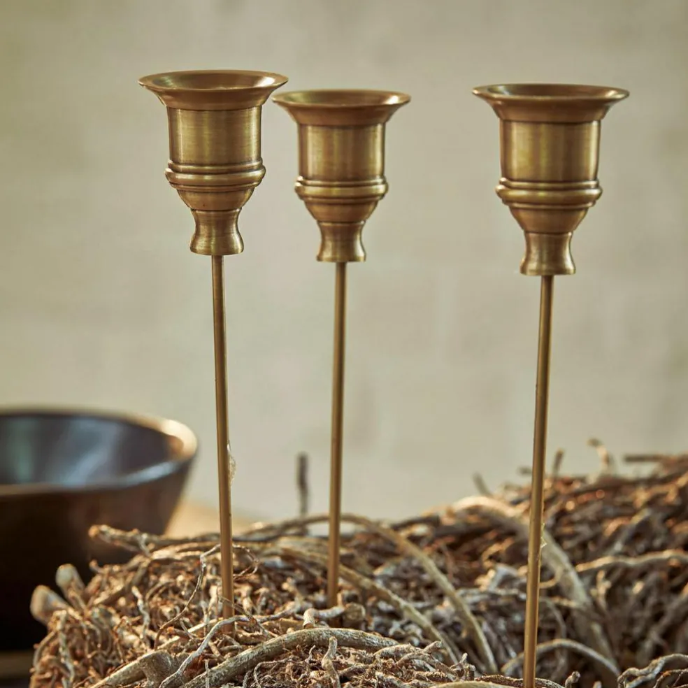 Lot de 3 bougeoirs à piquer Lalley