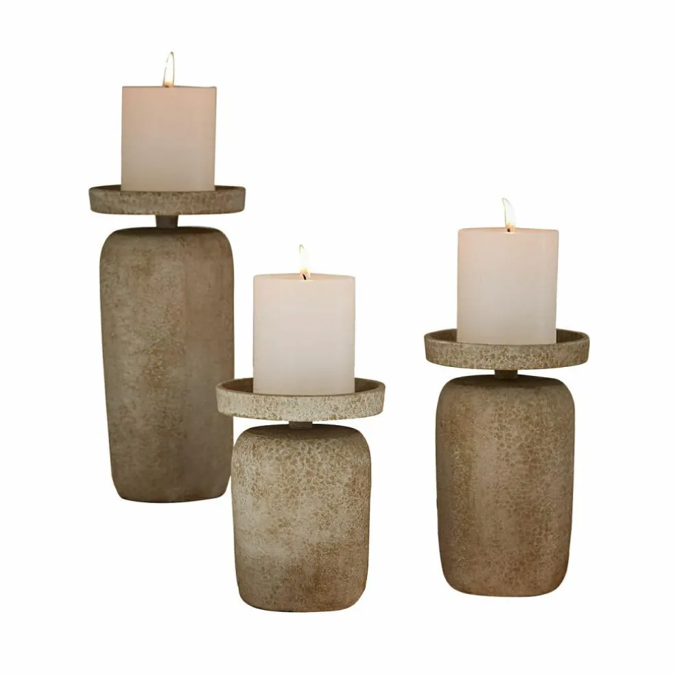 Lot de 3 bougeoirs Amsley