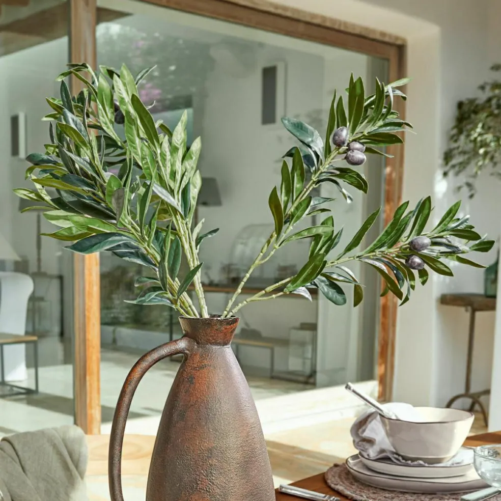 Lot de 2 branches d’olivier décoratives Olives