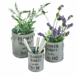 Lot de 3 cache-pots Flower Market