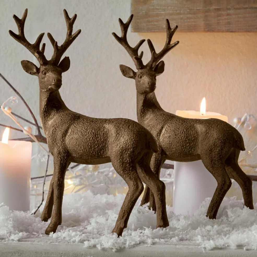 Lot de 2 cerfs décoratifs Cagny