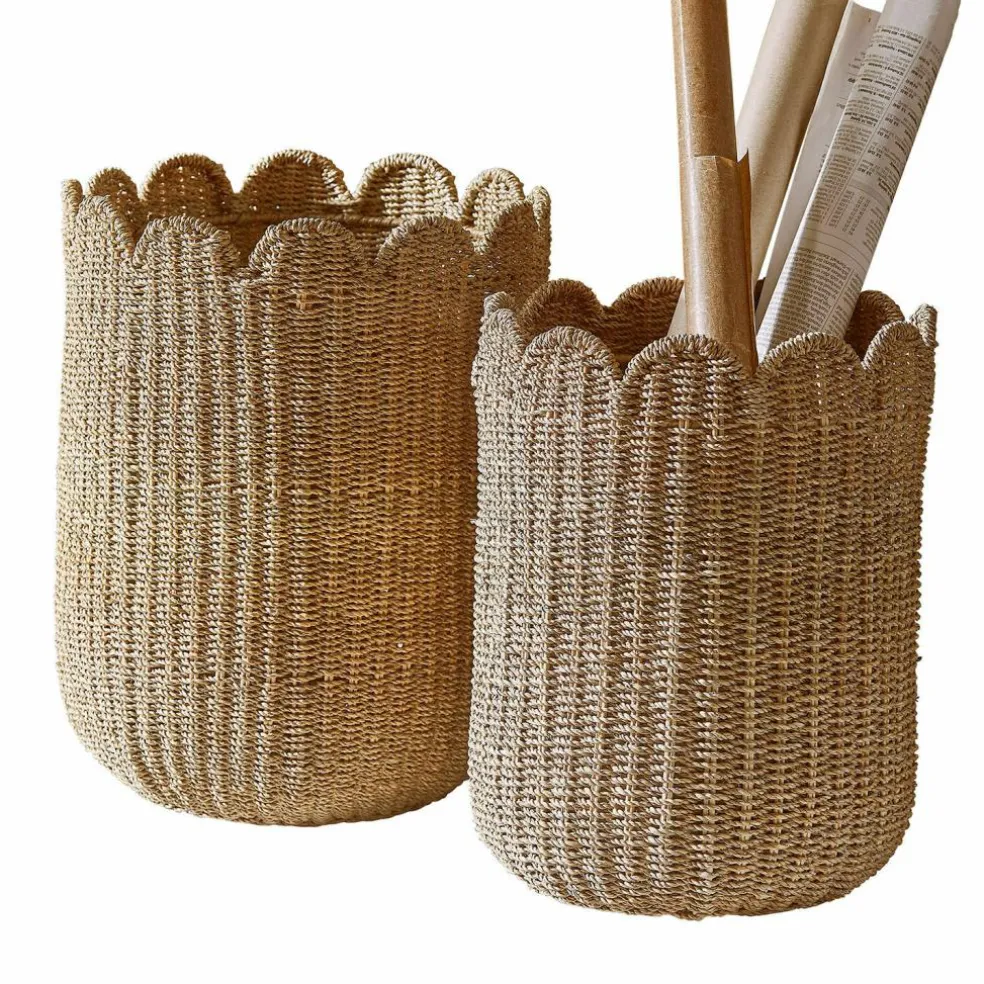 Lot de 2 corbeilles Velourette