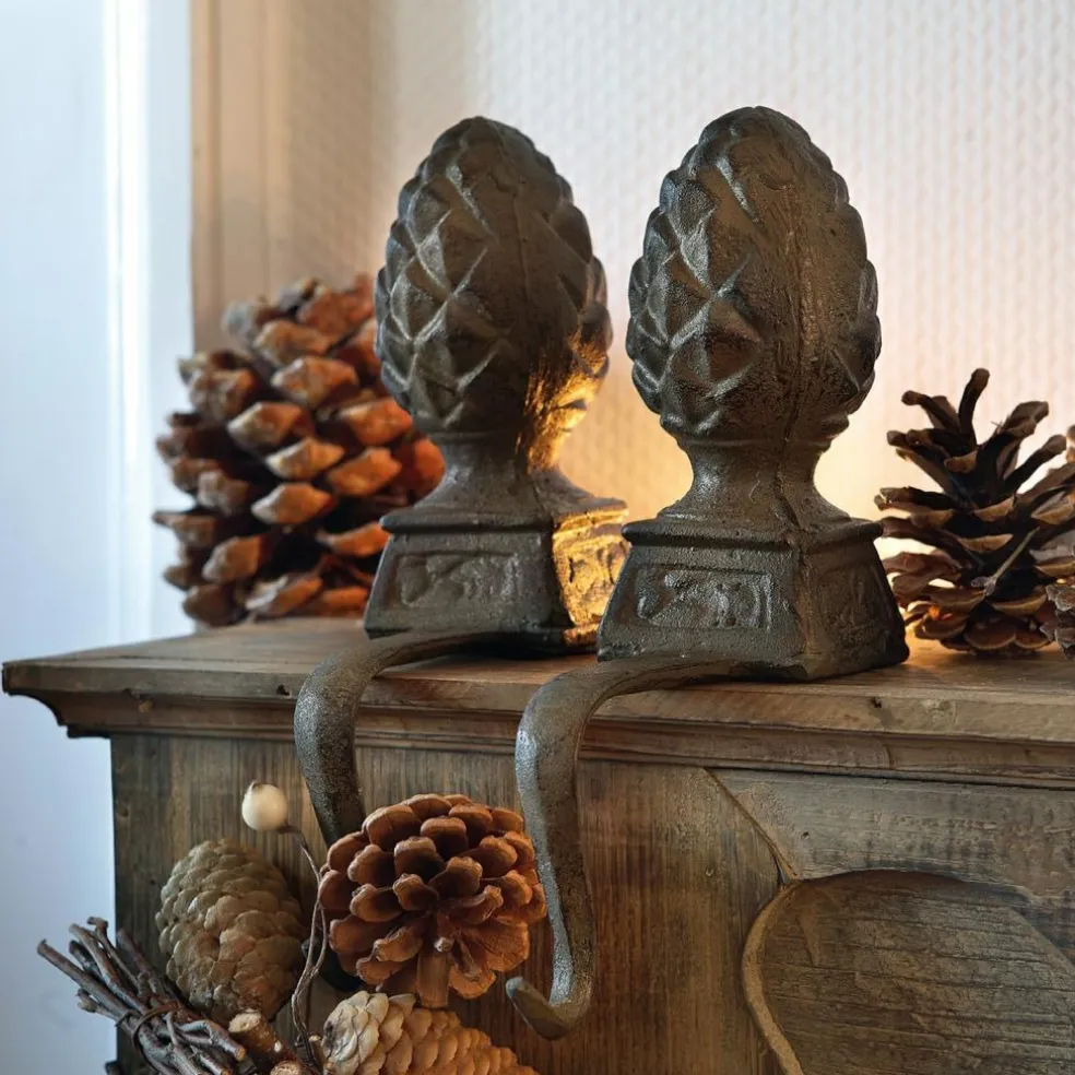 Lot de 2 crochets pomme de pin Lucielle