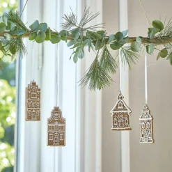 Lot de 4 décorations à suspendre Gabin