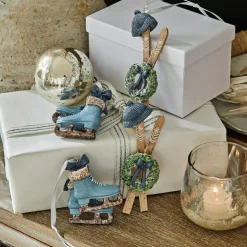 Lot de 4 décorations à suspendre Papeta