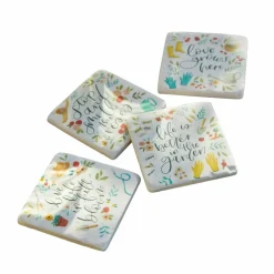 Lot de 4 dessous de verres Happy