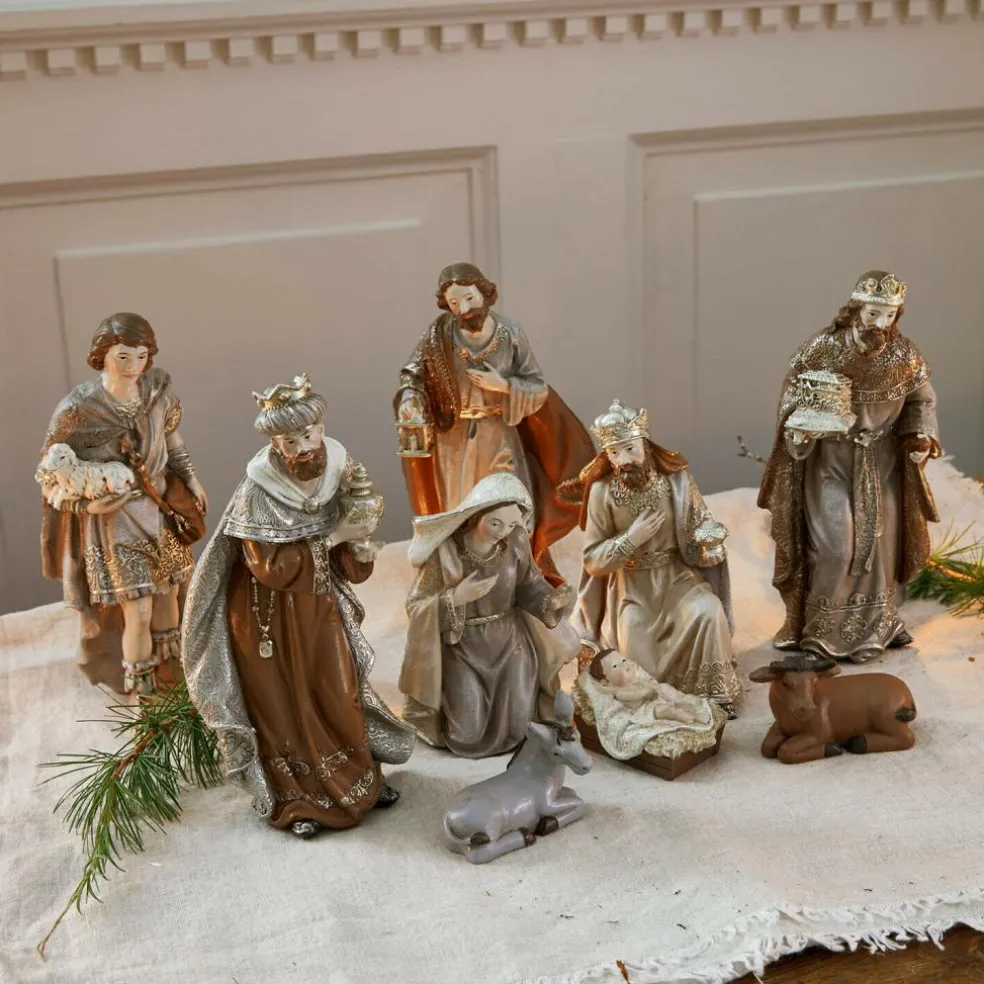 Lot de 9 figurines de crèche Caprinas