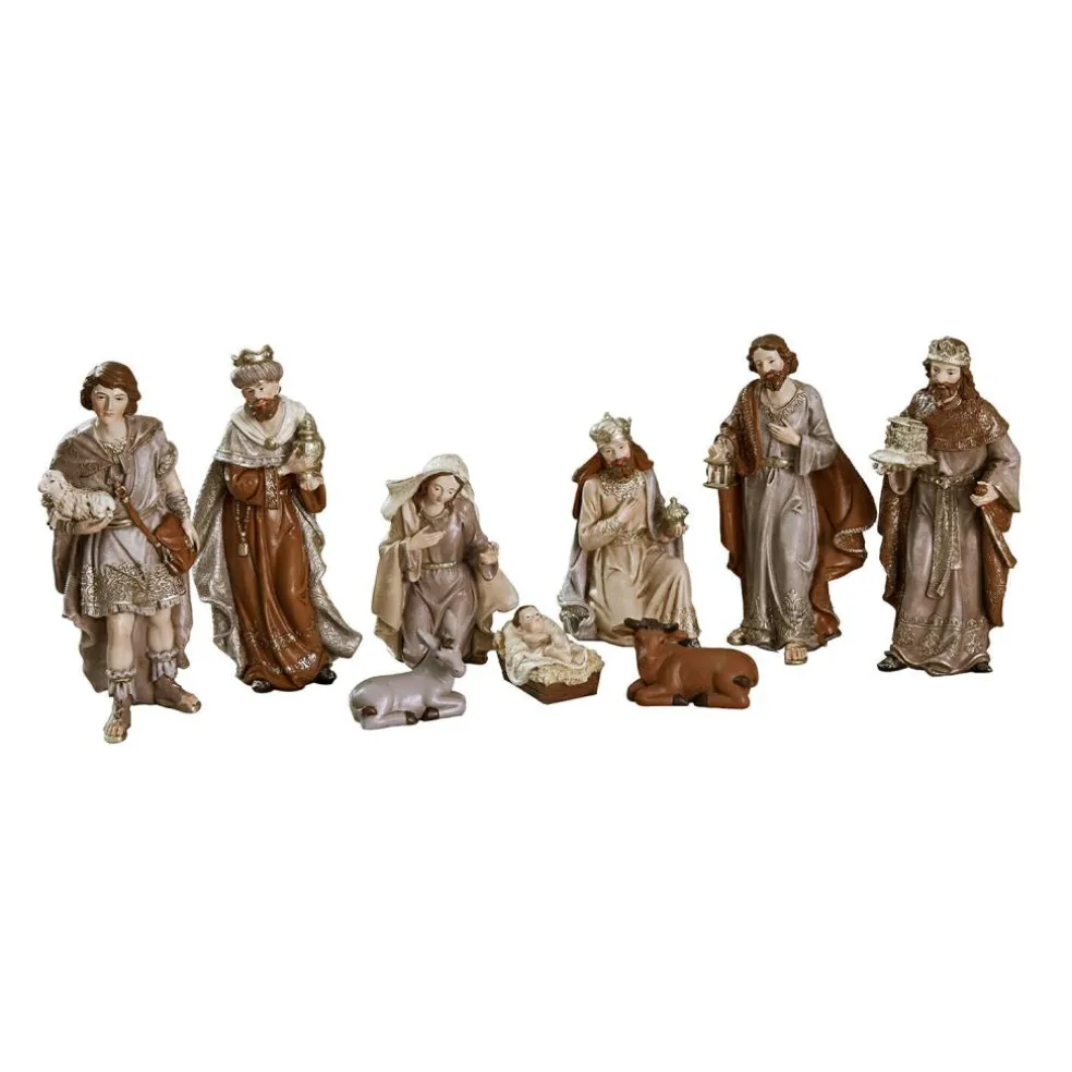 Lot de 9 figurines de crèche Caprinas