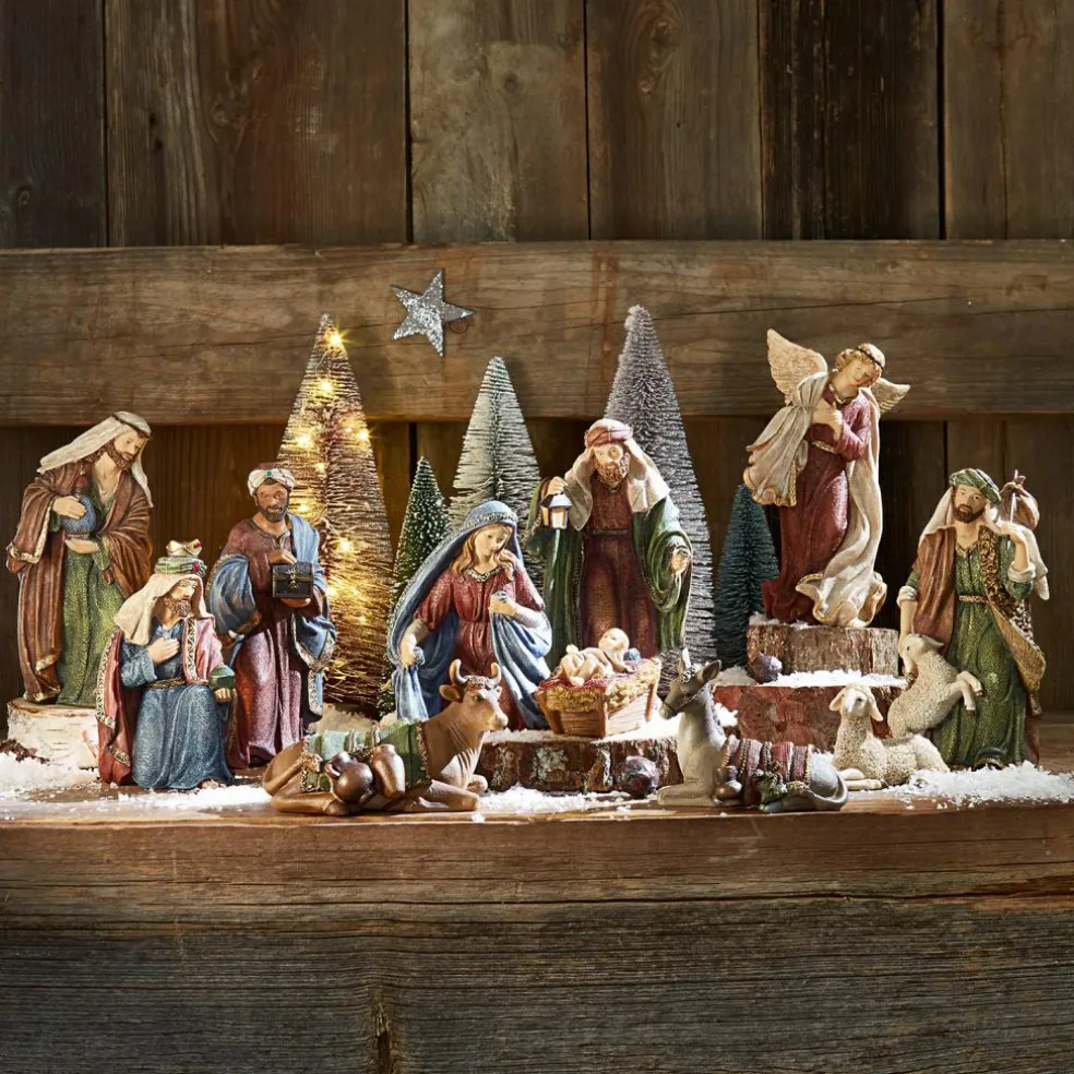 Lot de 11 figurines de crèche Christi