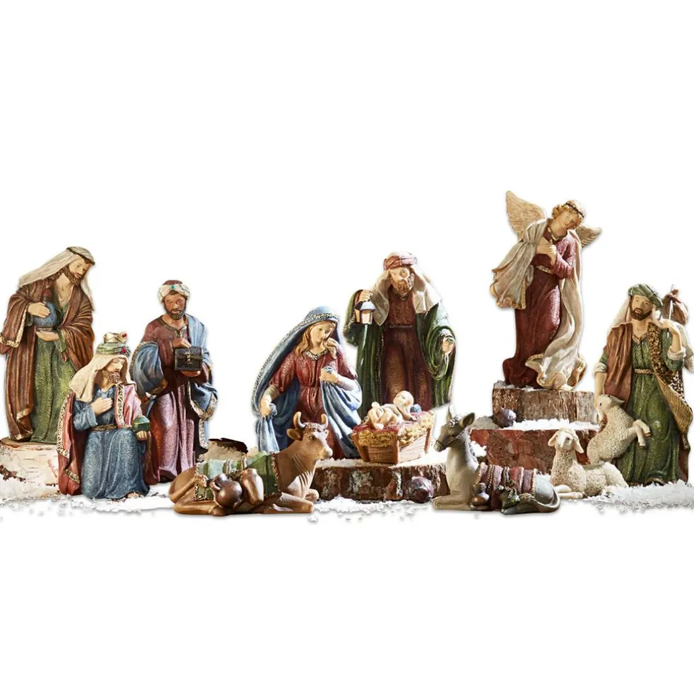 Lot de 11 figurines de crèche Christi