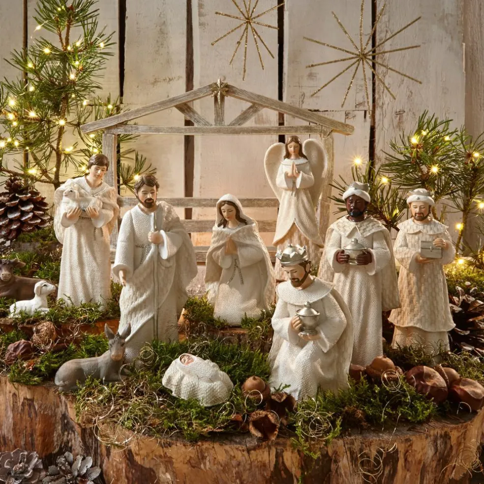 Lot de 12 figurines de crèche Santo