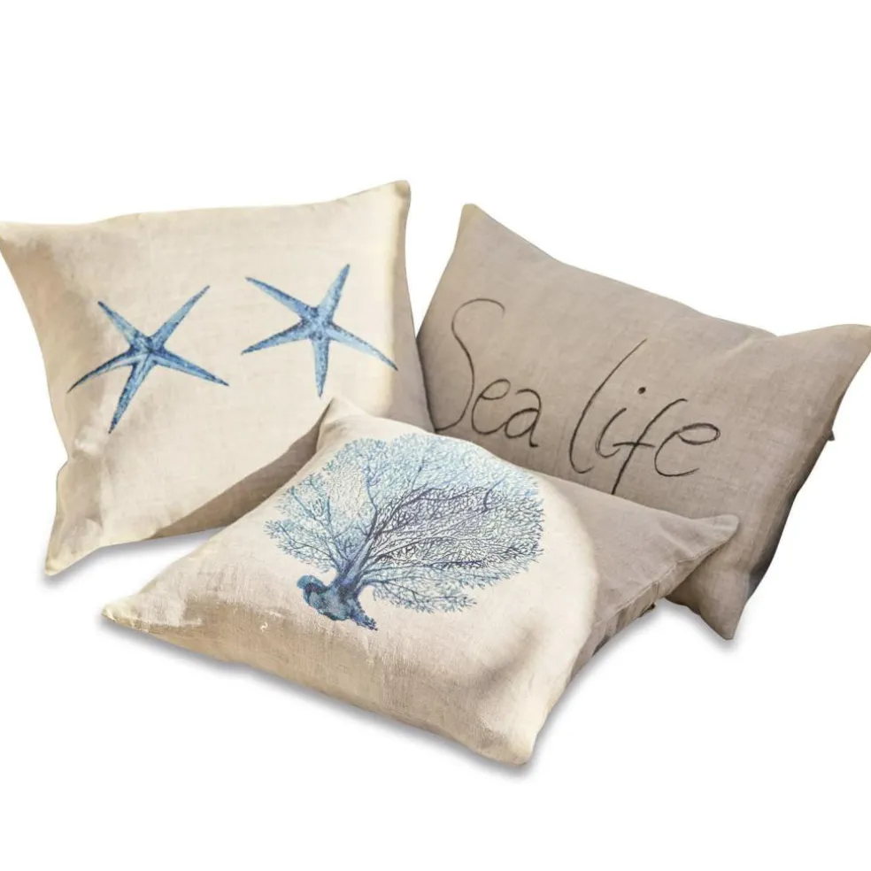 Lot de 3 housses de coussins Sea life