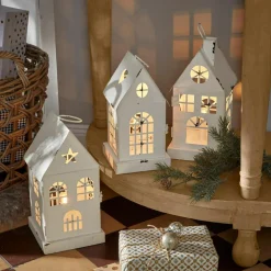 Lot de 3 lanternes LED Village