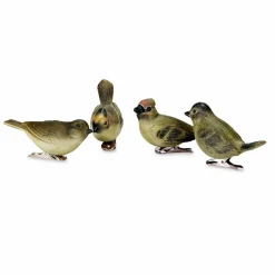Lot de 4 oiseaux décoratifs Pompaire