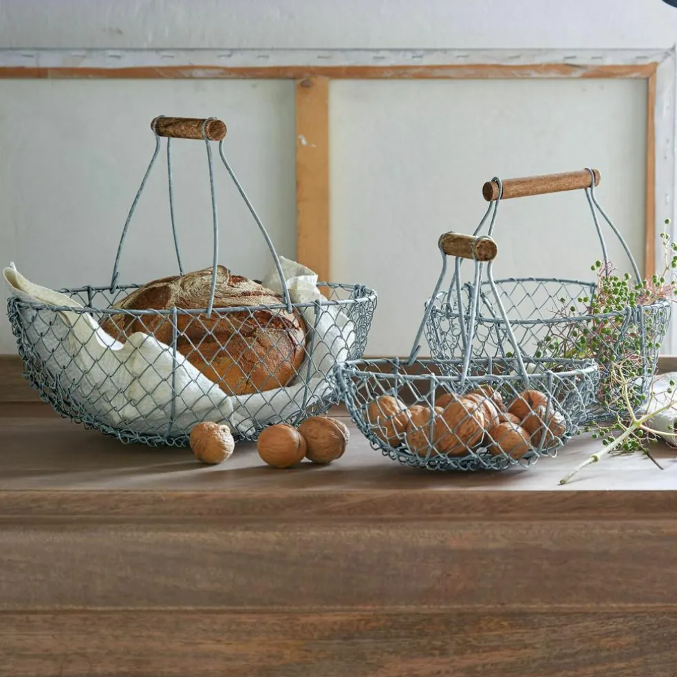 Lot de 3 paniers en grillage Baker