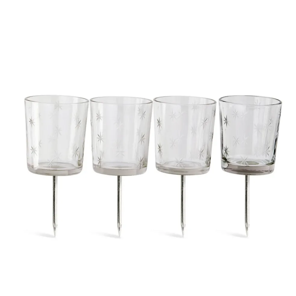 Lot de 4 photophores à planter Fenella