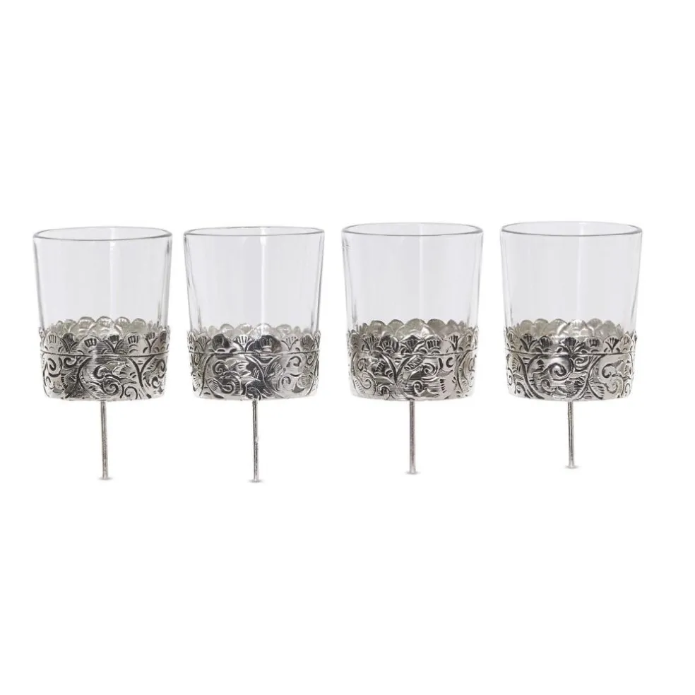 Lot de 4 photophores Pinelle