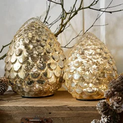 Lot de 2 pommes de pin à LED Ibaque