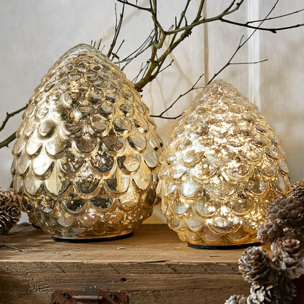 Lot de 2 pommes de pin à LED Ibaque