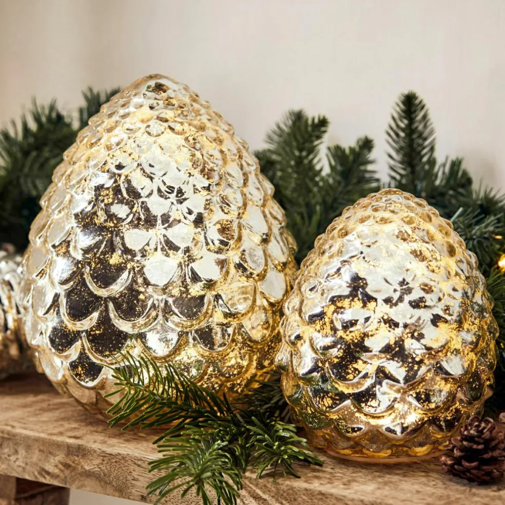 Lot de 2 pommes de pin à LED Ibaque