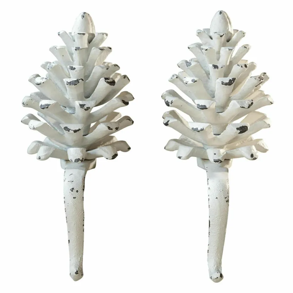 Lot de 2 pommes de pin en métal Firenza