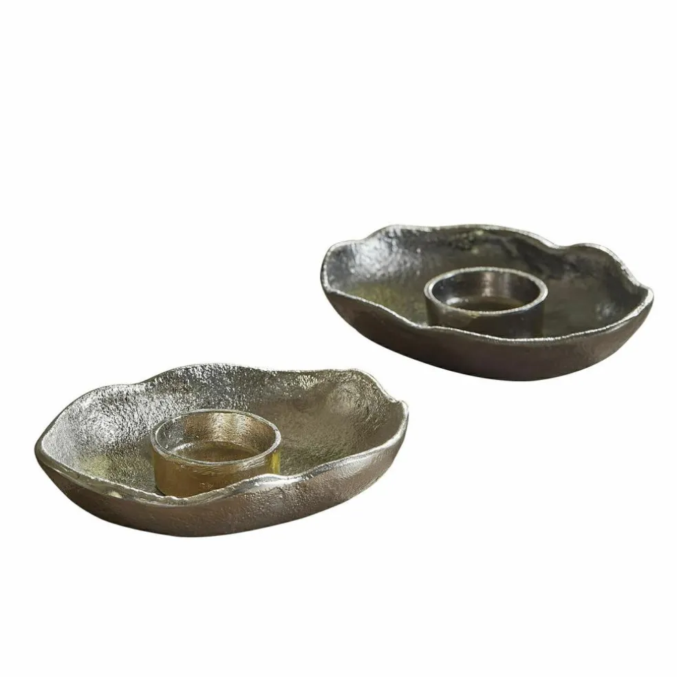 Lot de 2 porte-bougies chauffe-plats Quilvano
