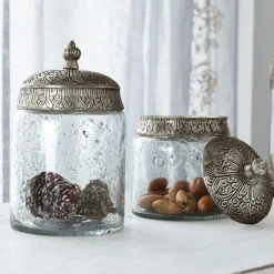 Lot de 2 pots en verre Laurnena