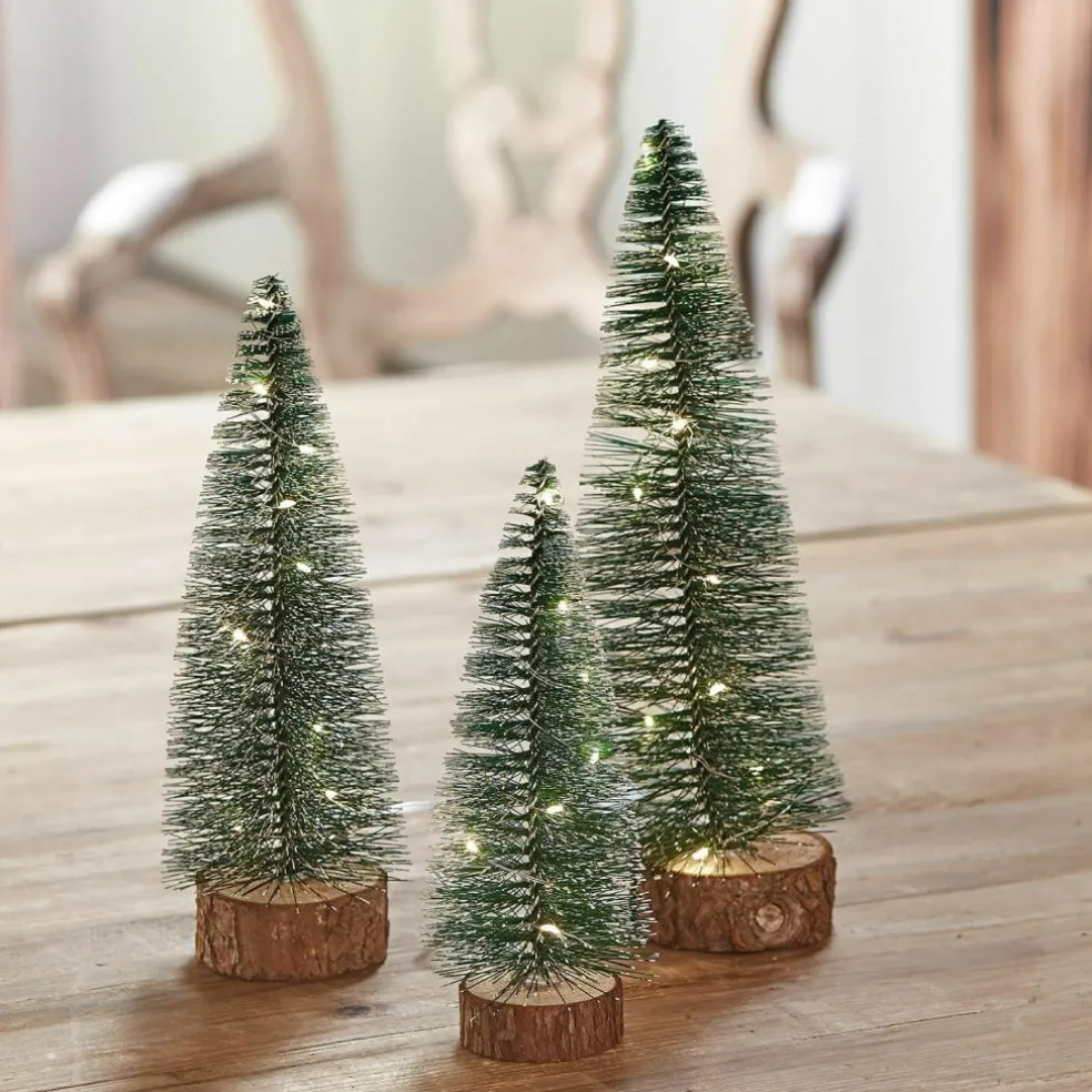 Lot de 3 sapins décoratifs à LED Thalindra