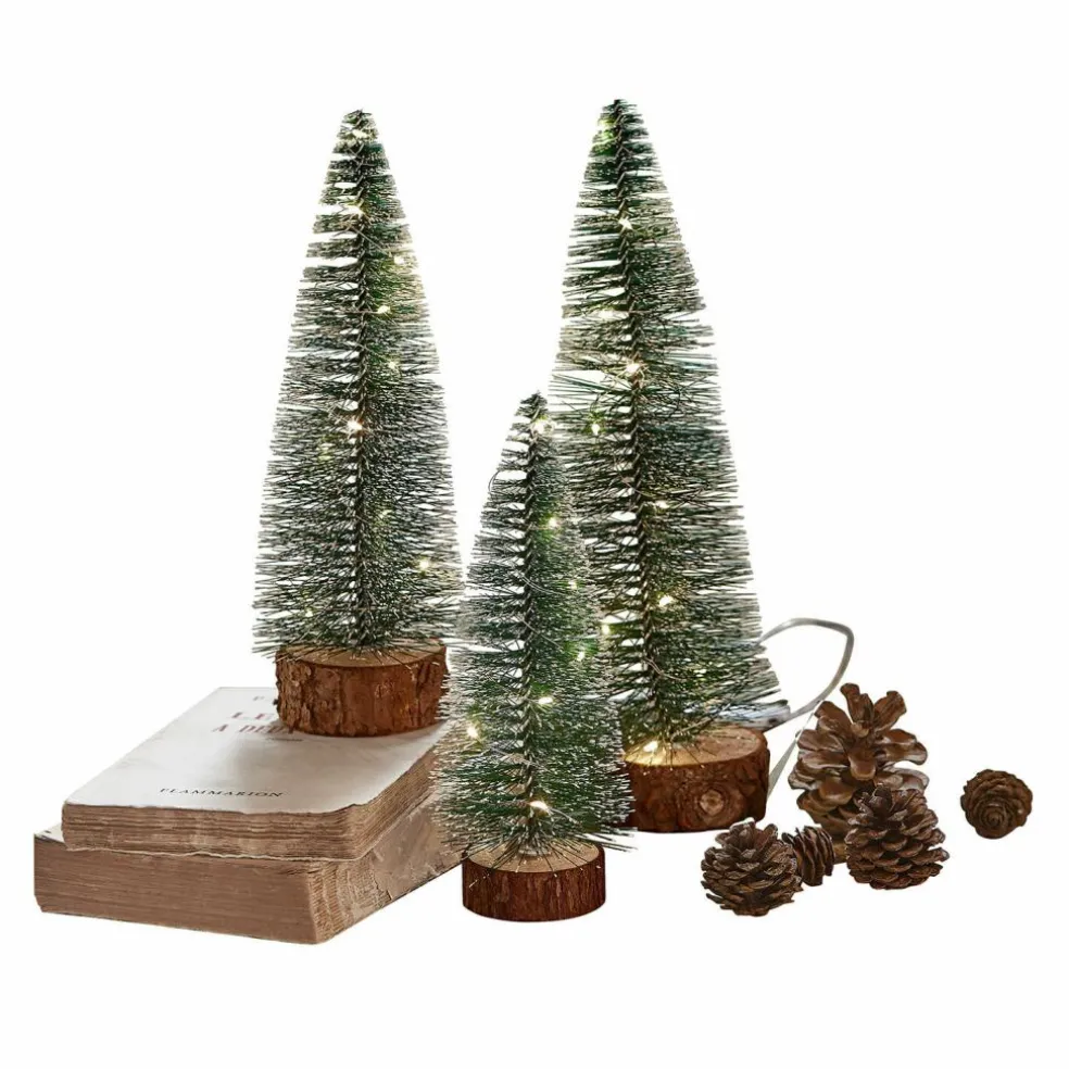 Lot de 3 sapins décoratifs à LED Thalindra