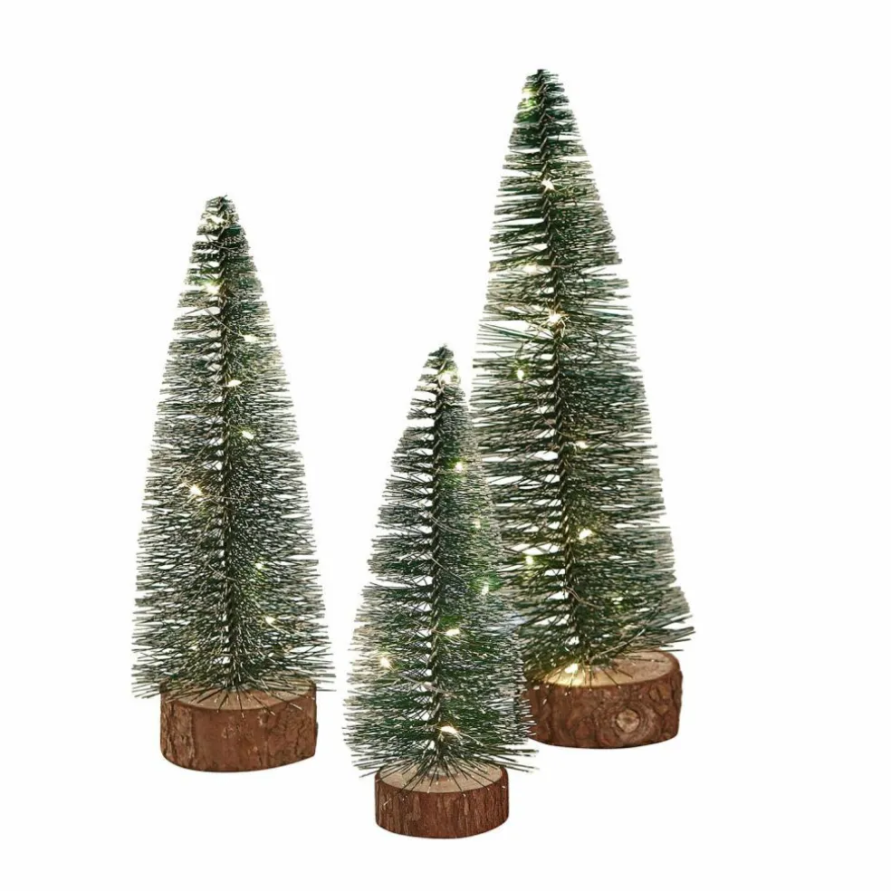 Lot de 3 sapins décoratifs à LED Thalindra