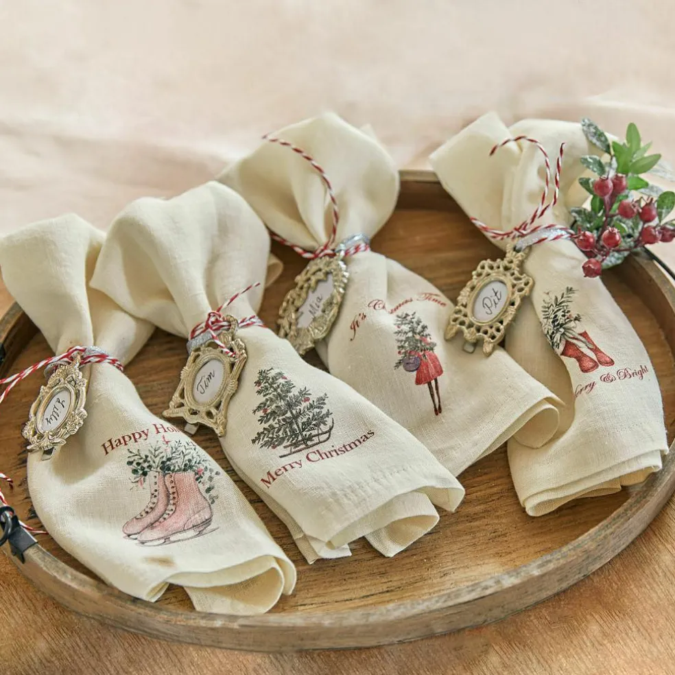 Lot de 4 serviettes Merry & Bright