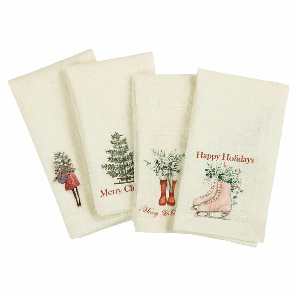 Lot de 4 serviettes Merry & Bright