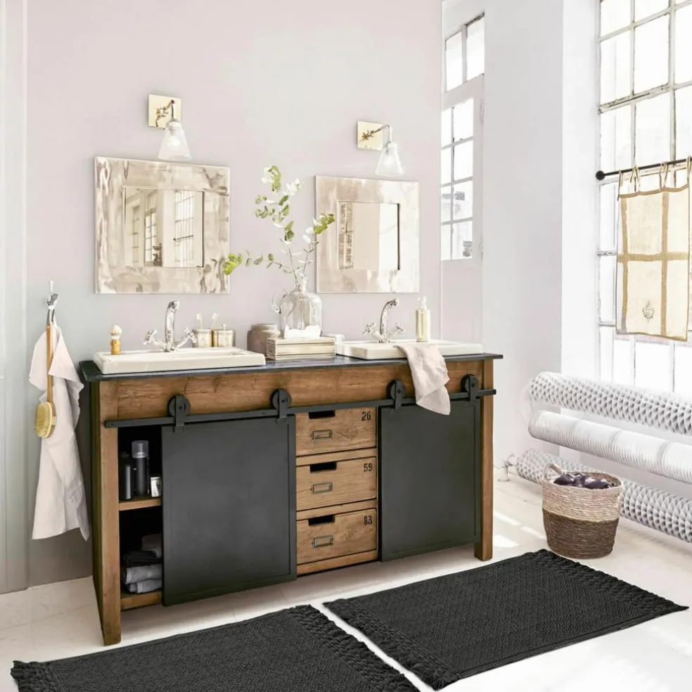 Lot de 2 tapis de bain Faelwyn