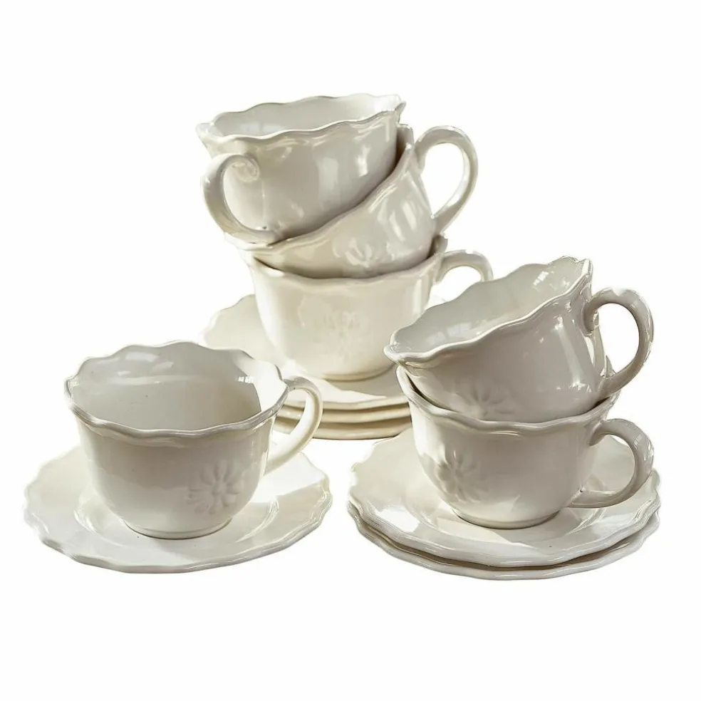 Lot de 6 tasses avec soucoupes Mallevesse