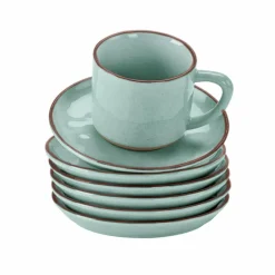 Lot de 6 tasses et soucoupes Biarré