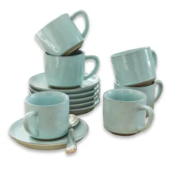 Lot de 6 tasses et soucoupes Biarré