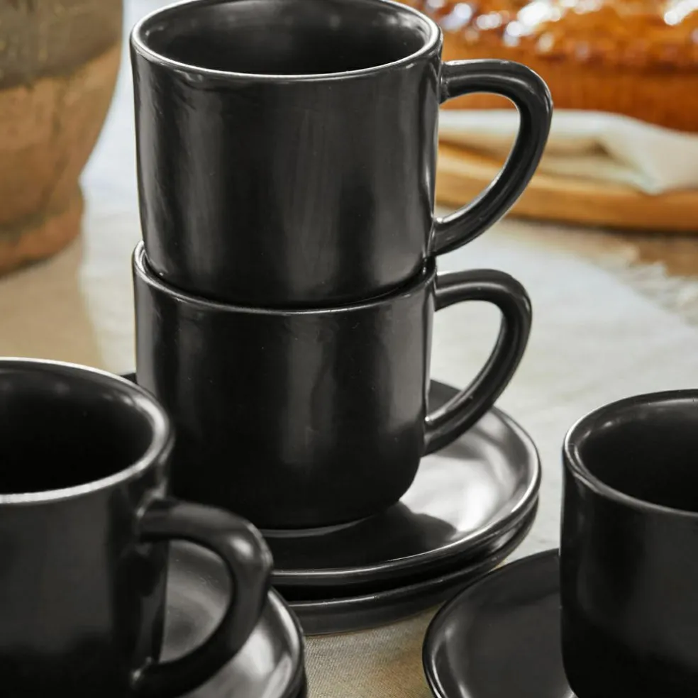 Lot de 6 tasses et soucoupes Biarré