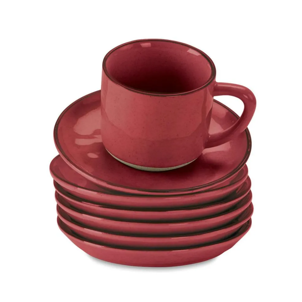 Lot de 6 tasses et soucoupes Biarré